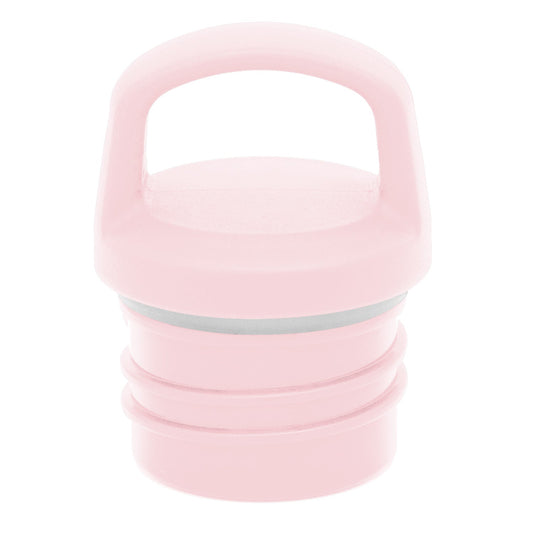 Pale pink container with silver accent band around the middle section