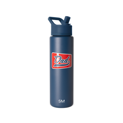 Navy blue water bottle with matching cap and carry handle, model SM2-S-30-FDV-M